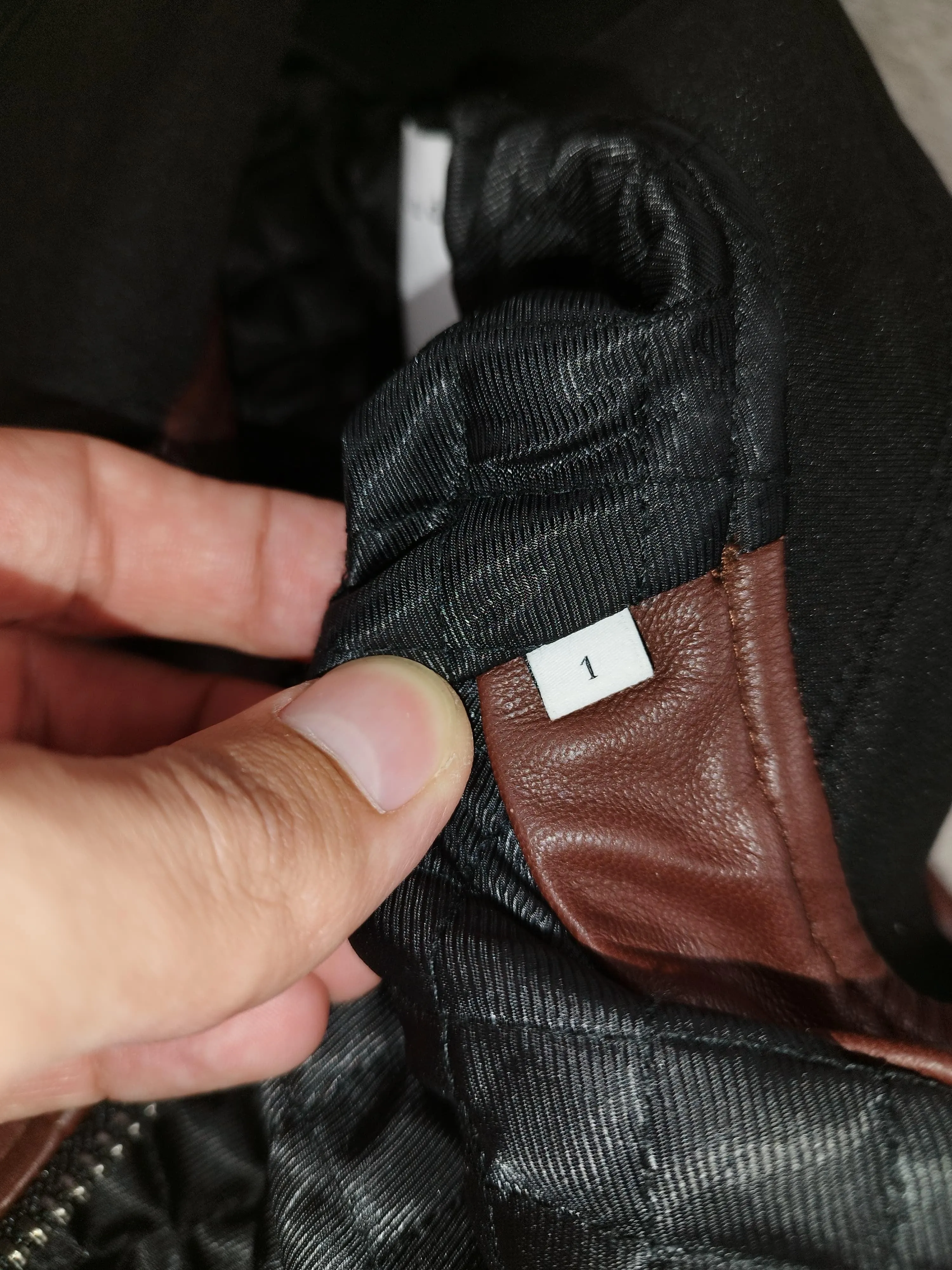 Sandro X Smiley marron - Veste en cuir marron et noire taille S