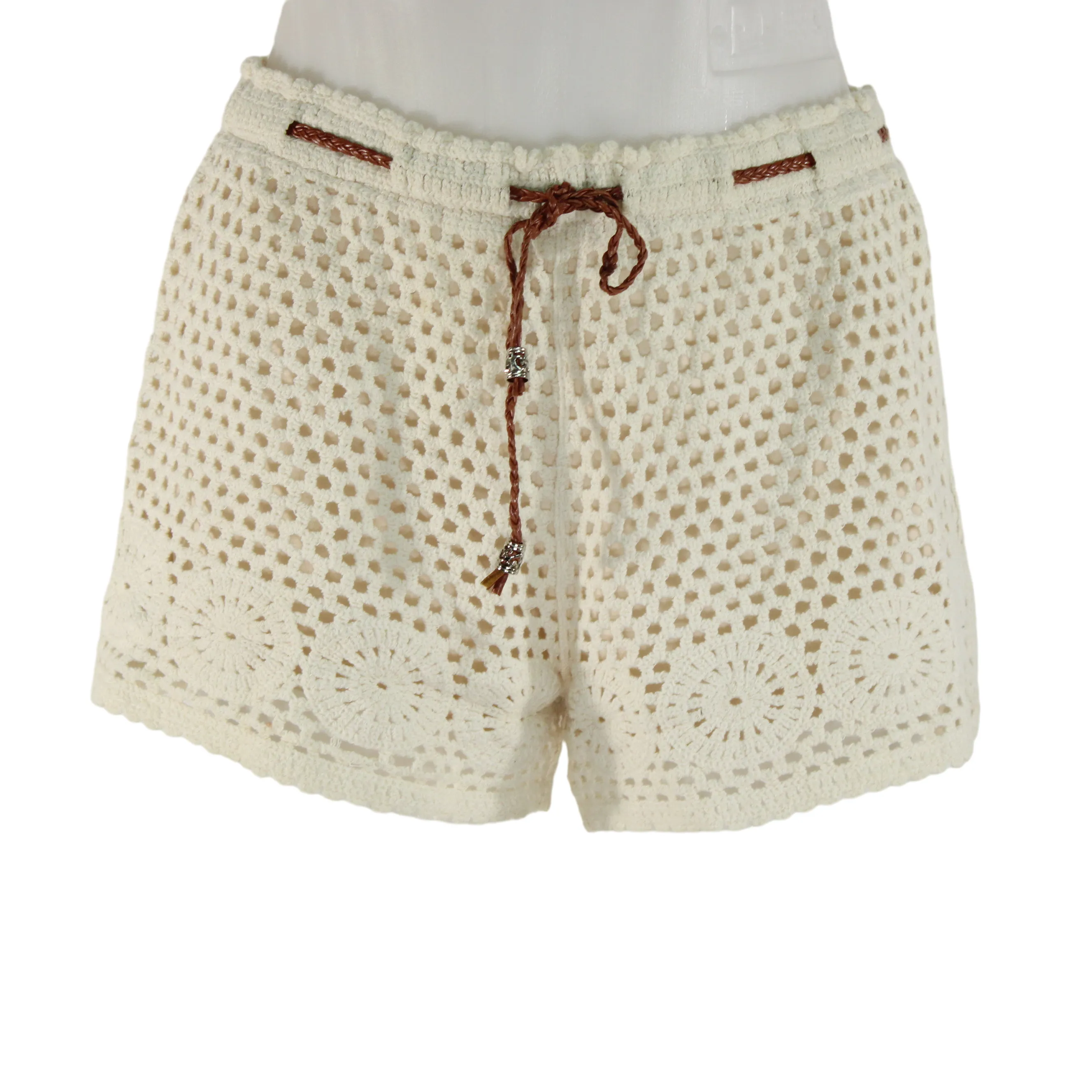 Short Femme Crochet Ecru Taille Estimée M
