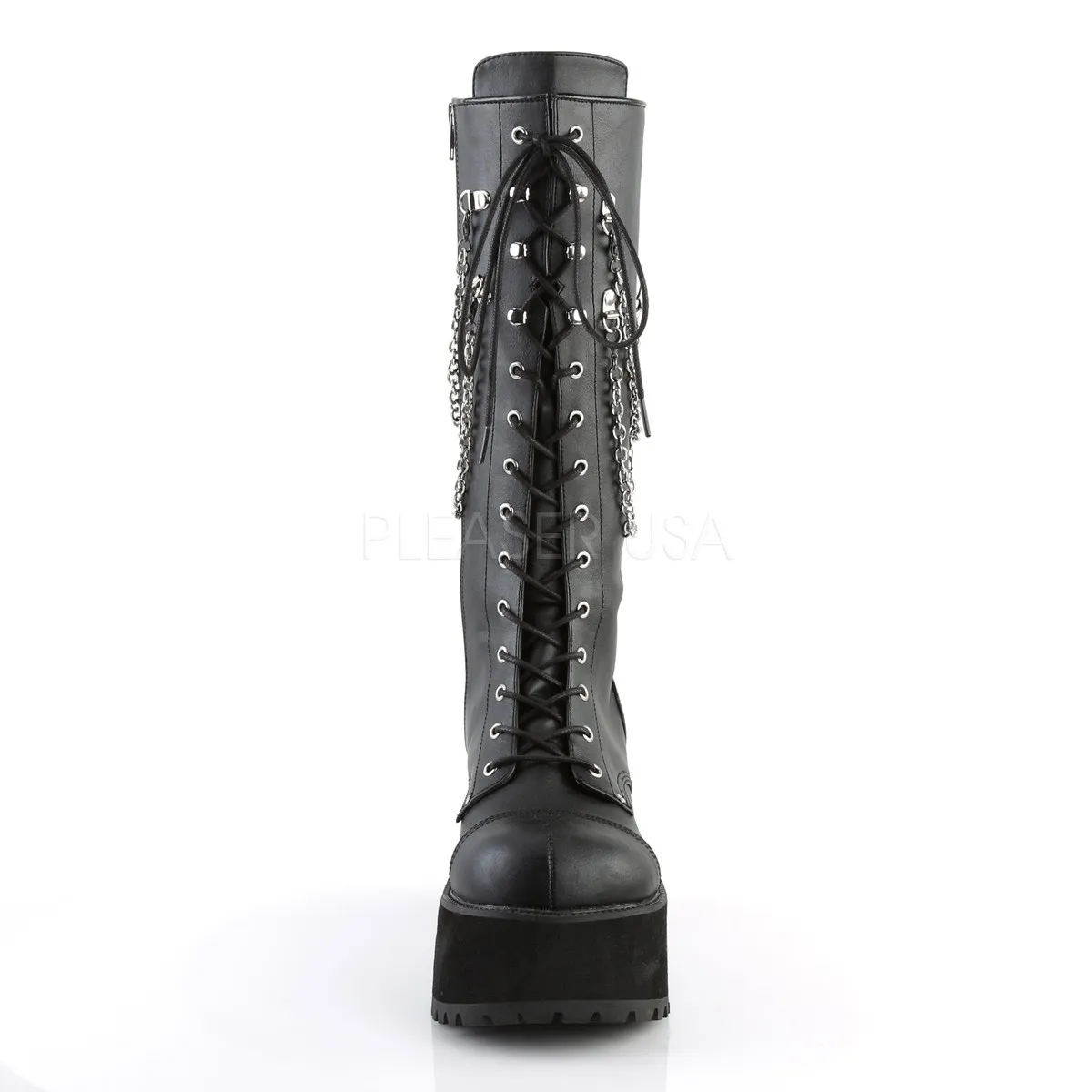 Similicuir DemoniaCult RANGER-303 Bottes à Lacets Hommes