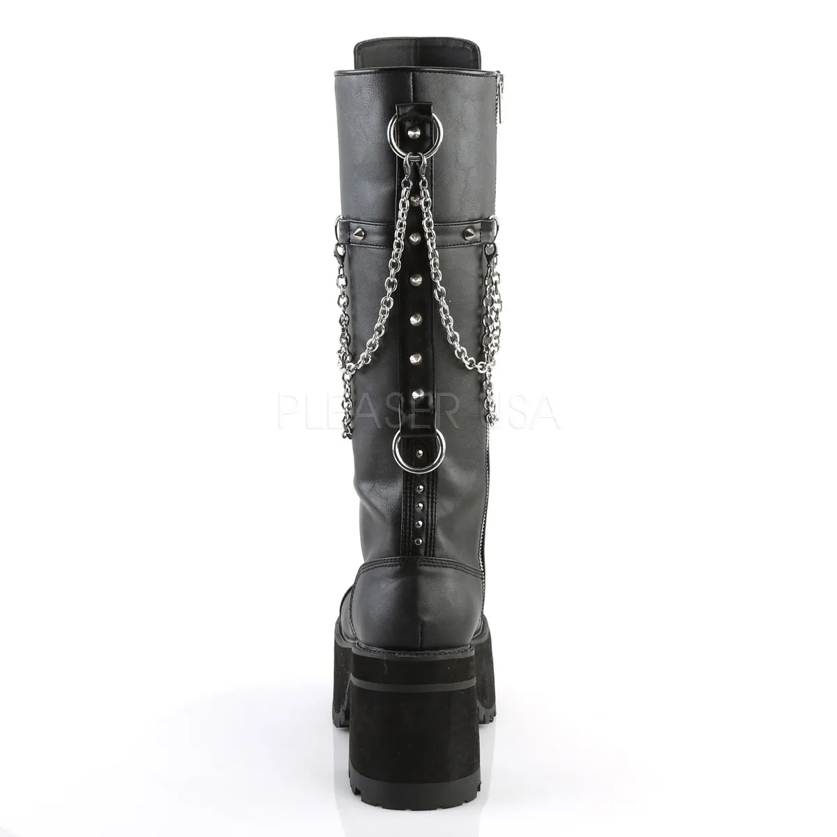 Similicuir DemoniaCult RANGER-303 Bottes à Lacets Hommes