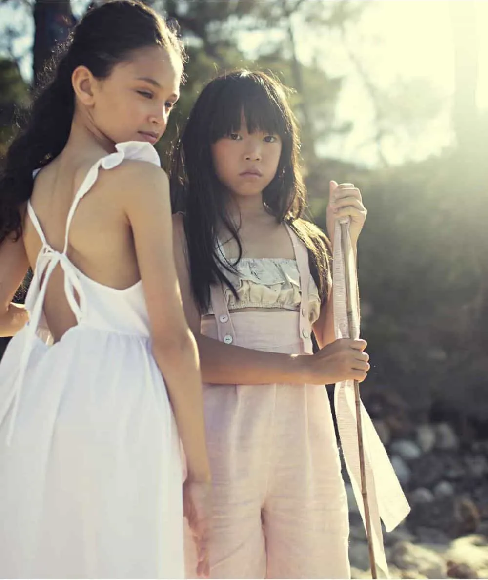 Suuky : Robe à bandoulières en popeline - Dove - 100% Ecoresponsable - Mer(e)veilleuse