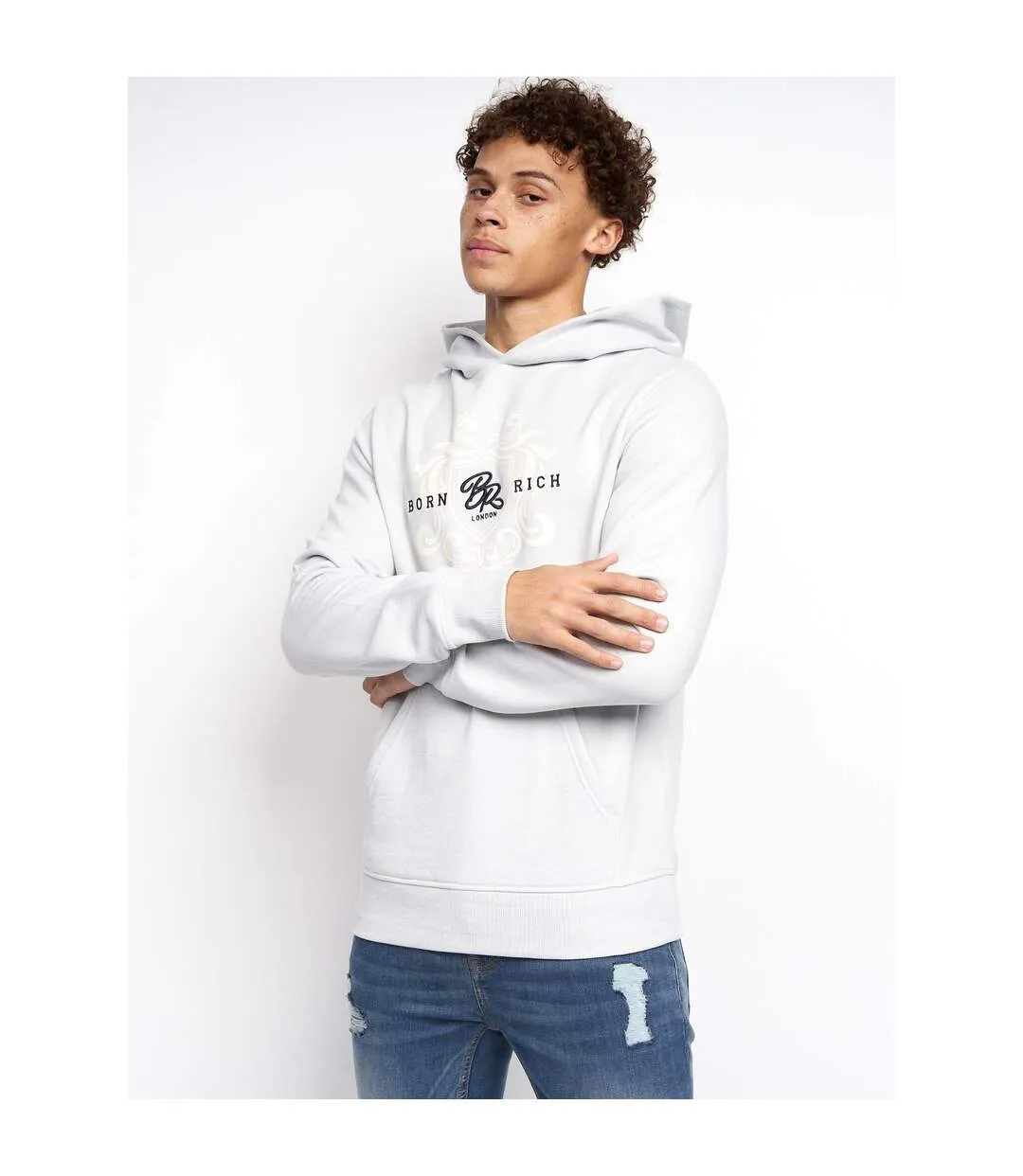 Sweat à capuche jairo homme blanc Born Rich