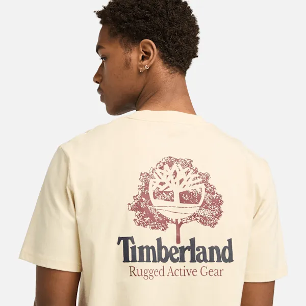 T-shirt avec motif graphique au dos Rugged Active Gear pour homme en beige
