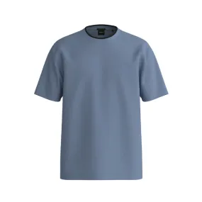 T-SHIRT BLEU BOSS COUPE DÉCONTRACTÉE EN COTON INTERLOCK AVEC COL LOGO TEE 7