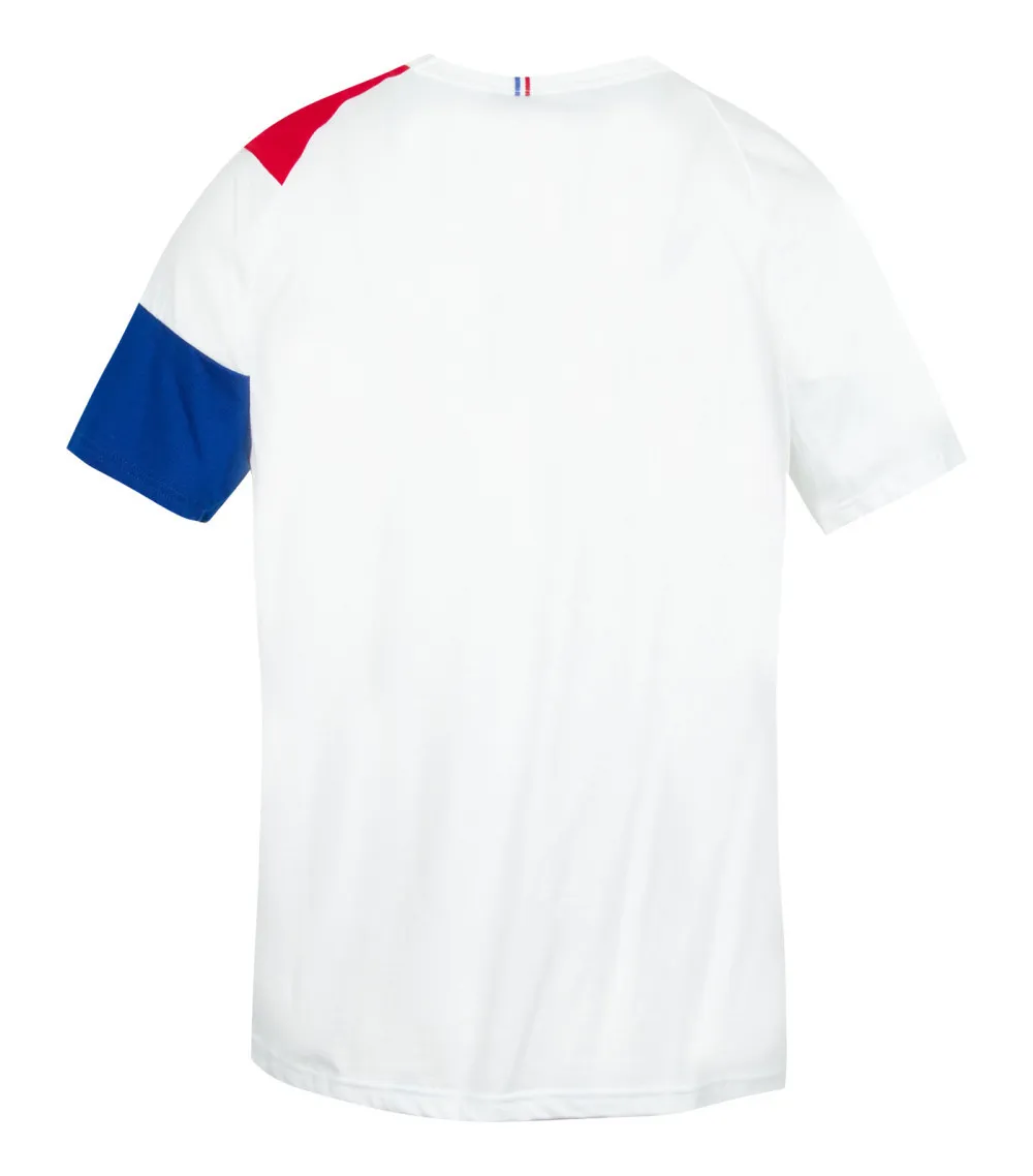 T-shirt Coq Sportif coton avec manches courtes et col rond blanc