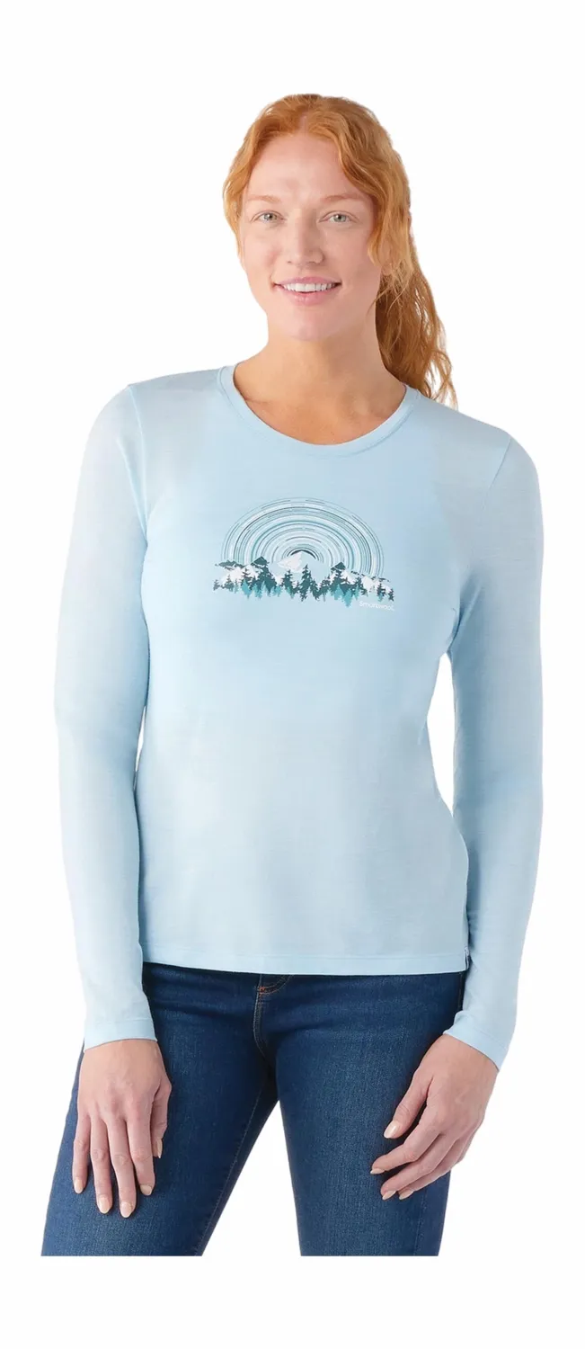 T-shirt Manches Longues Smartwool Women Never Summer Mountains Graphique Tee Hiver Sky Heather