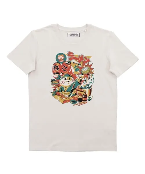 T-shirt Neko Ramen - Teeshirt graphique Japonais Chat | Grafitee