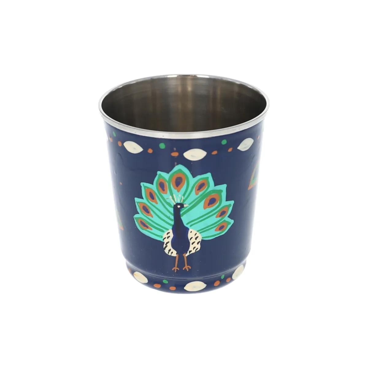 Tasse à café motifs Indiens bleu paon Pondie Chérie - Le petit Souk