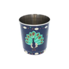 Tasse à café motifs Indiens bleu paon Pondie Chérie - Le petit Souk