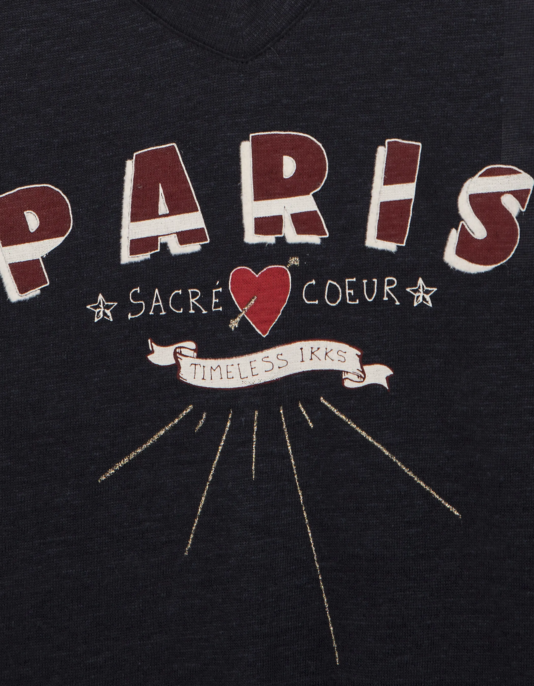 Tee-shirt col V Paris femme