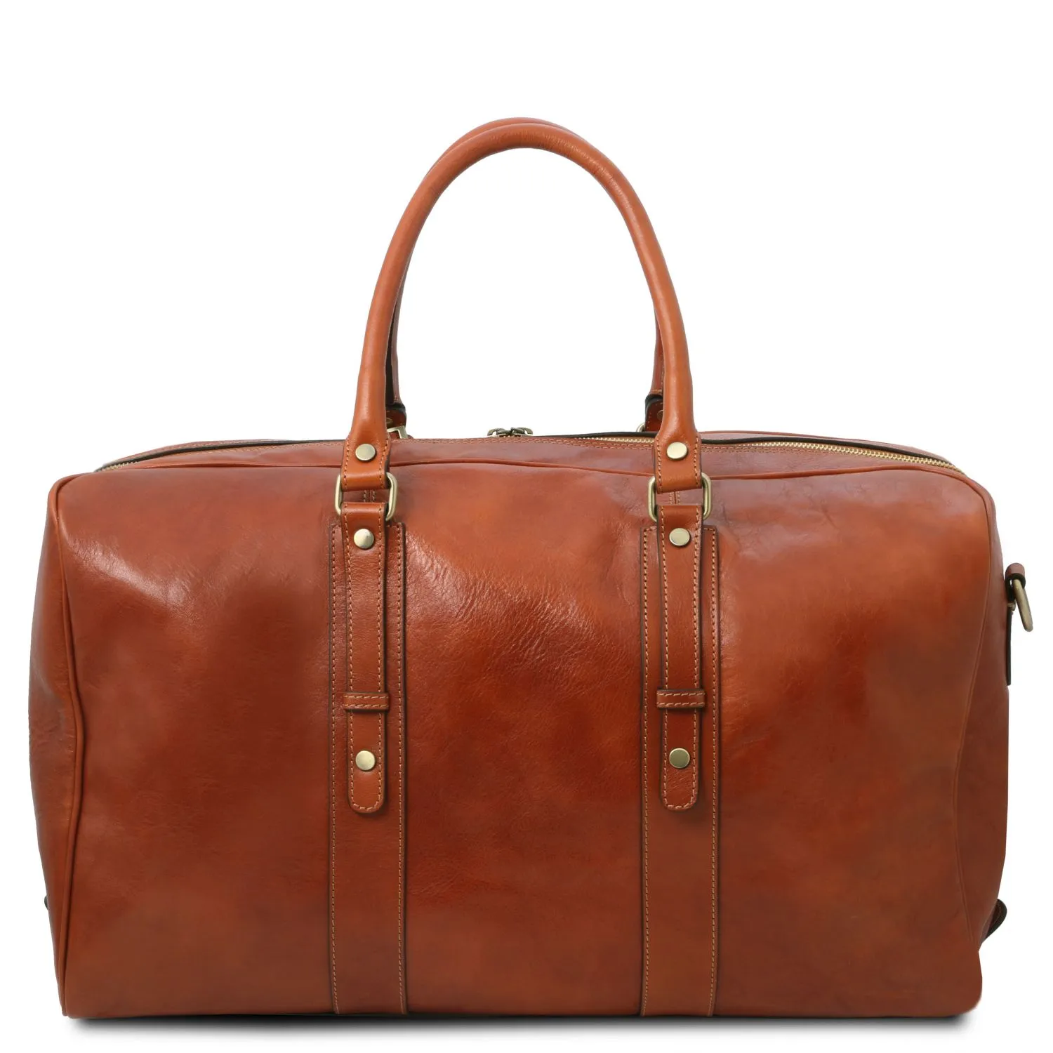 TL Voyager Sac de Voyage en Cuir Avec Poche Frontale Marron Foncé TL142140