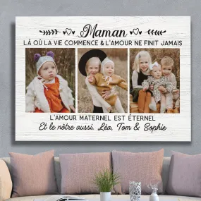 Toile Personnalisée - Une Maman C‘Est L‘Amour