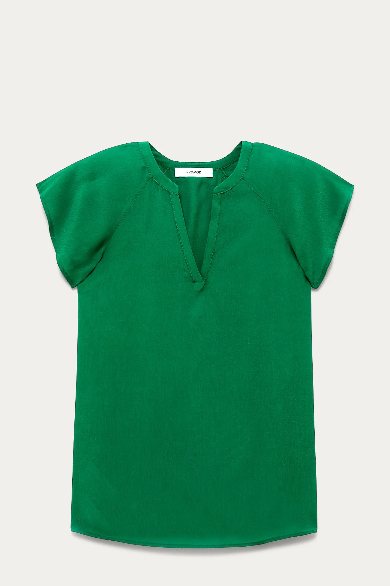 Top uni col V Femme - Vert