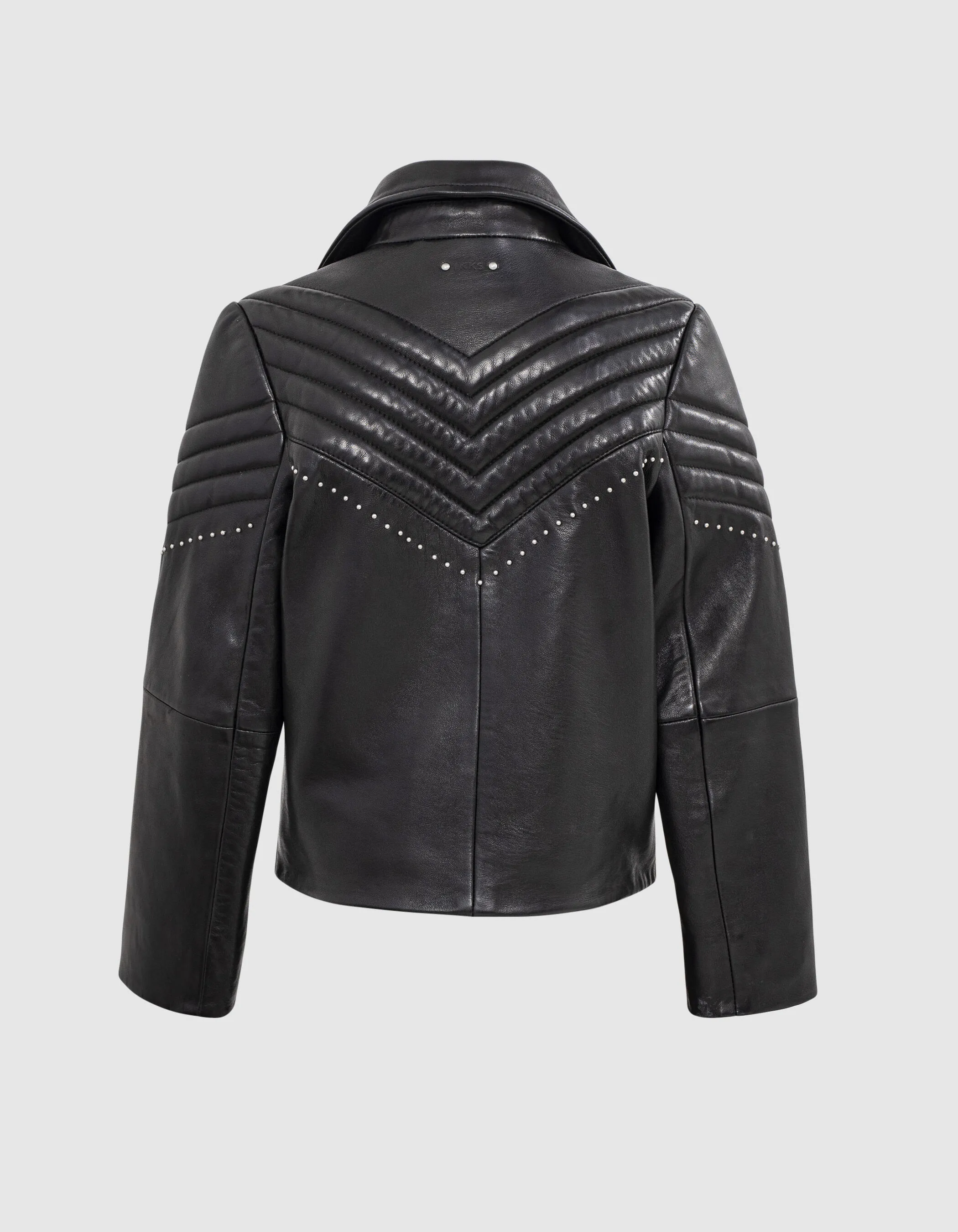 Veste 1440 Leather story en cuir noir matelassé