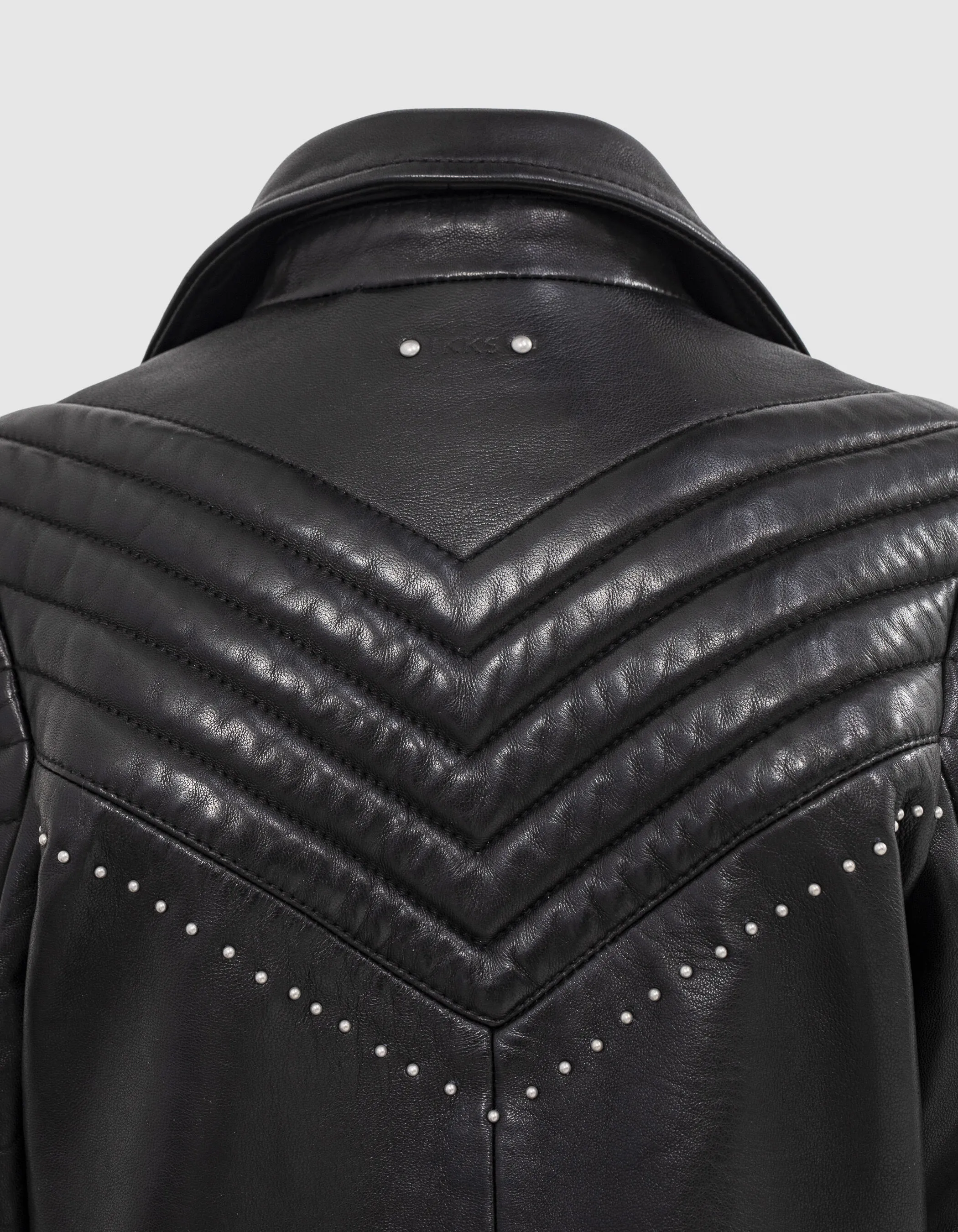 Veste 1440 Leather story en cuir noir matelassé