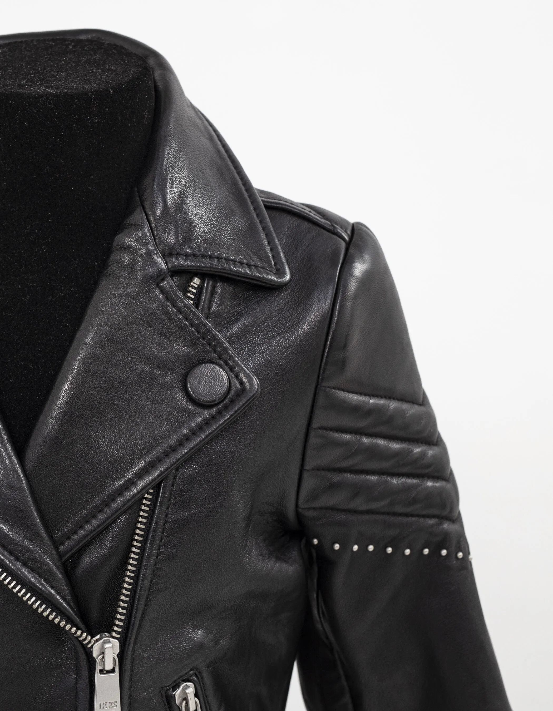 Veste 1440 Leather story en cuir noir matelassé