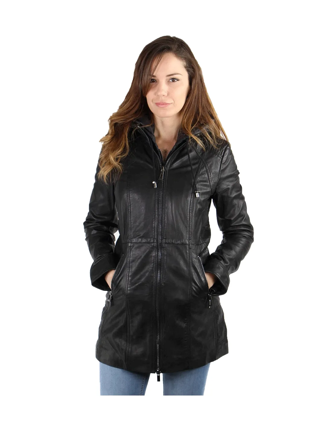 Veste 3/4 Donders en cuir ref 51143 Noir