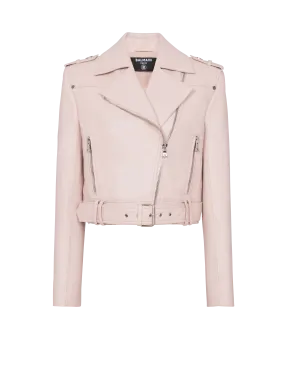 Veste courte biker en cuir