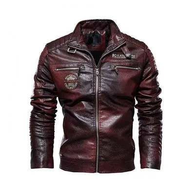 Veste en cuir homme Color my Skin Brown Red