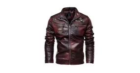 Veste en cuir homme Color my Skin Brown Red