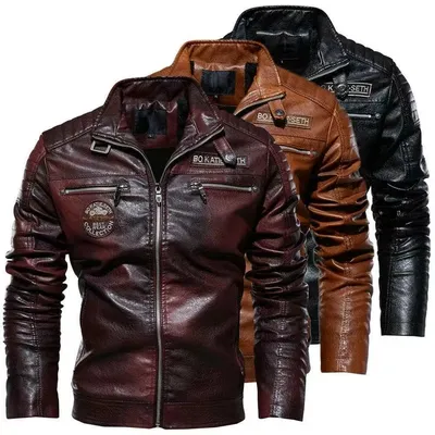 Veste en cuir homme Color my Skin Brown Red