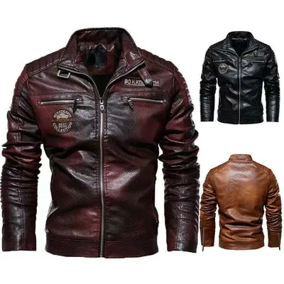 Veste en cuir homme Color my Skin Brown Red