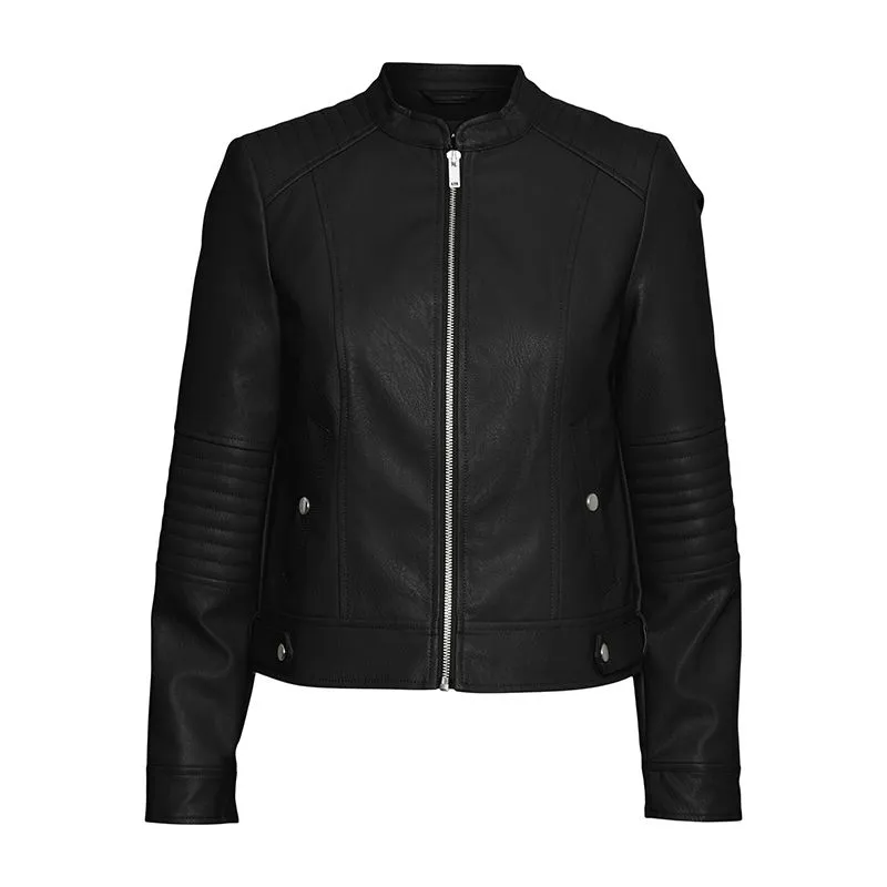 Veste en cuir vmlove noir col montant Femme VERO MODA à prix dégriffé 