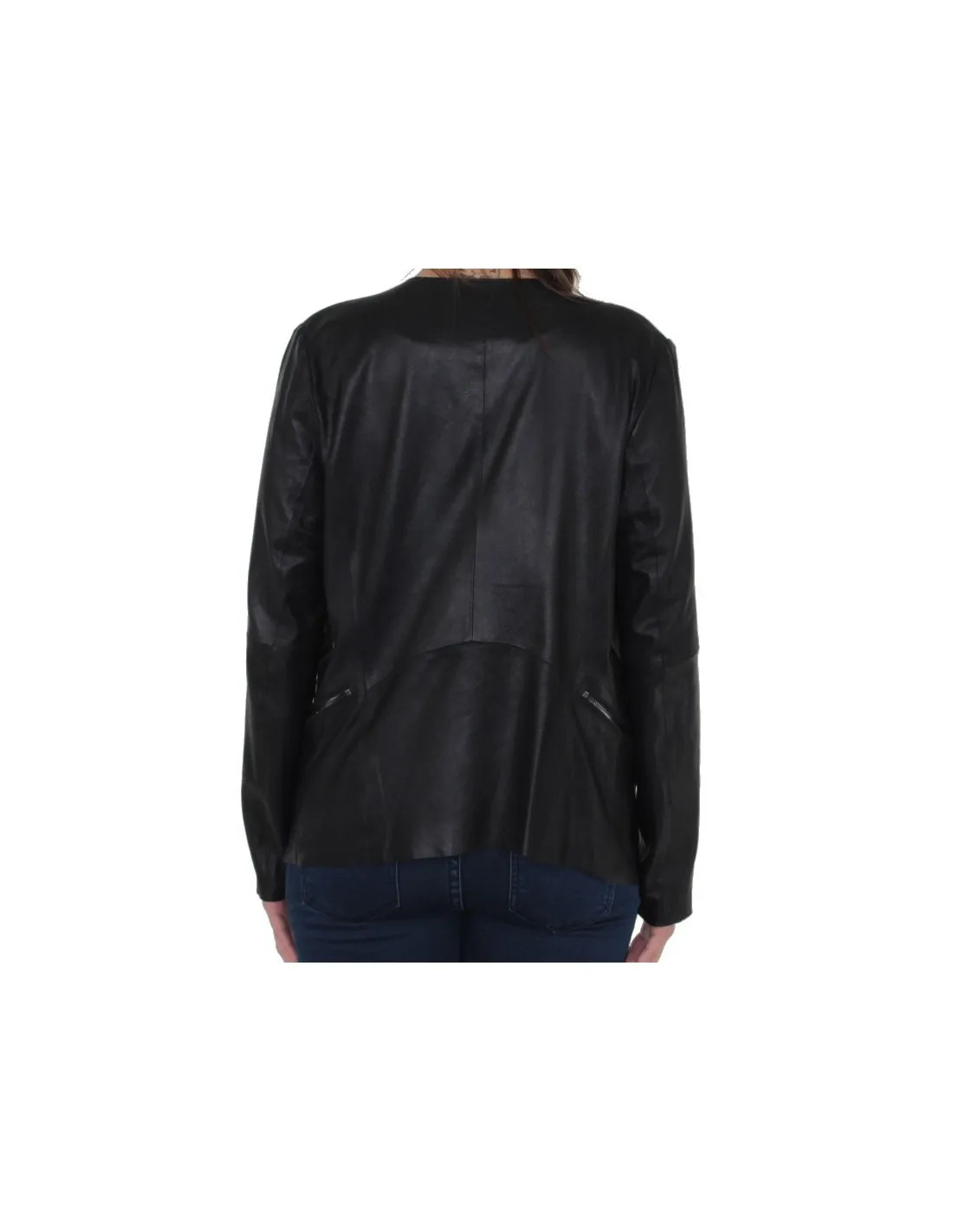 Veste Giorgio Elisatia Agora en cuir ref_36617 Noir