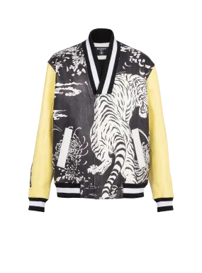 Veste varsity en cuir imprimé Tiger